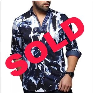 Dress Shirt Au Noir Brisbane Shirt Navy (BRAND NEW)